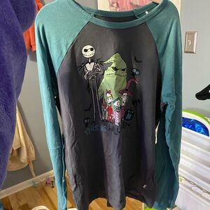Little Sleepies Teal and Black Halloween Long Sleeve Shirt
